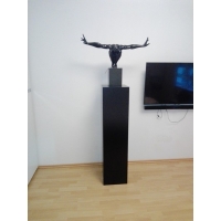 Galeriesockel schwarz, 25 x 25 x 115 cm (LxBxH)